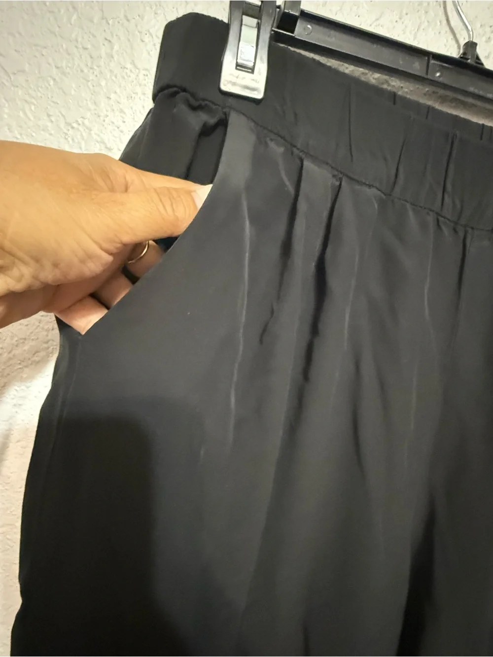 & Other Stories Black Wide Leg Pants with Elastic Waist